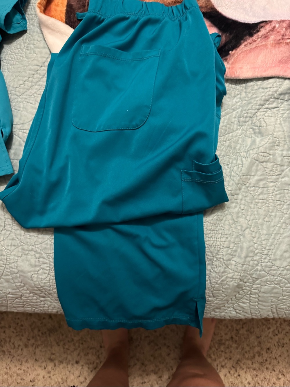 Boot-Cut Scrub Pants in Teal - Classic Workwear